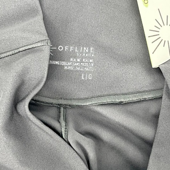 Aerie Real Me 7/8 Hi-Rise Crossover Leggings Gray Size L | NWT - Picture 3 of 6